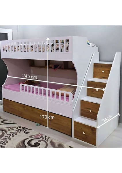 Mobilya, Atlantik Beyaz Model Çocuk Ranzası indirimleri