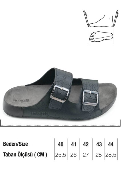 Naturela Comfort Erkek Yazlık Suni Deri Çift Toka Ayarlanabilir Rahat Taban Günlük Terlik fiyatları