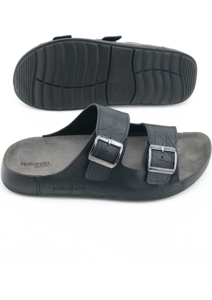 Naturela Comfort Erkek Yazlık Suni Deri Çift Toka Ayarlanabilir Rahat Taban Günlük Terlik indirimleri