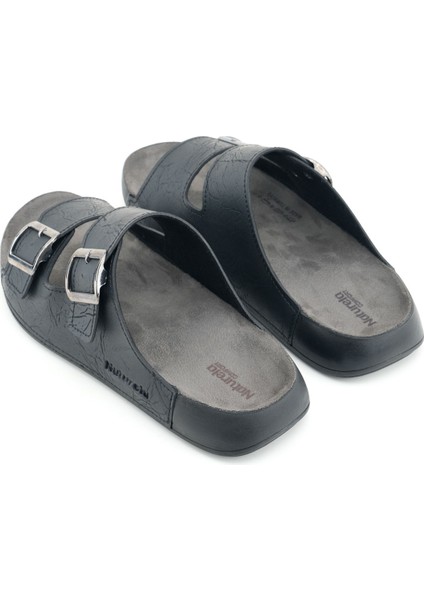 Naturela Comfort Erkek Yazlık Suni Deri Çift Toka Ayarlanabilir Rahat Taban Günlük Terlik fırsatları