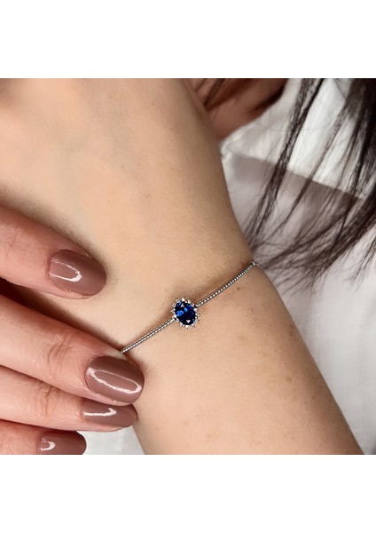 Safir ve Pırlanta Taşlı Bileklik PÇB09