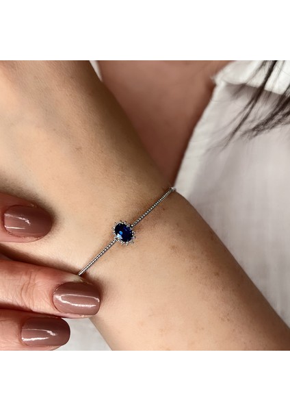 Safir ve Pırlanta Taşlı Bileklik PÇB09