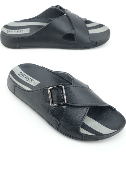 Erkek Yazlık Tek Toka Ayarlanabilir Suni Deri Rahat Taban Günlük Terlik