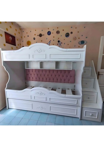 Çocuk Ranzası (Beyaz - Çıtalı Model)