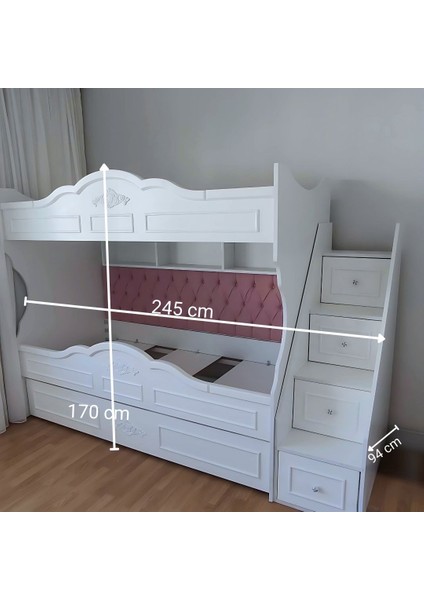 Çocuk Ranzası (Beyaz - Çıtalı Model) indirimleri