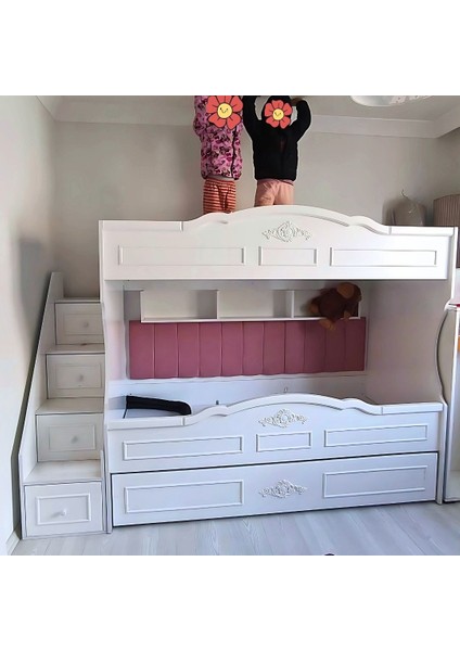 Çocuk Ranzası (Beyaz - Çıtalı Model)