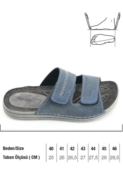 Naturela Comfort Erkek Yazlık Iç Taban Hakiki Deri Çift Cırtlı Ayarlanabilir Rahat Taban Günlük Terlik fiyatları