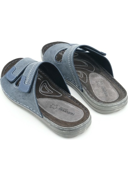 Naturela Comfort Erkek Yazlık Iç Taban Hakiki Deri Çift Cırtlı Ayarlanabilir Rahat Taban Günlük Terlik fırsatları