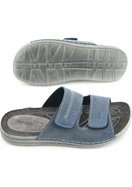 Naturela Comfort Erkek Yazlık Iç Taban Hakiki Deri Çift Cırtlı Ayarlanabilir Rahat Taban Günlük Terlik indirimleri
