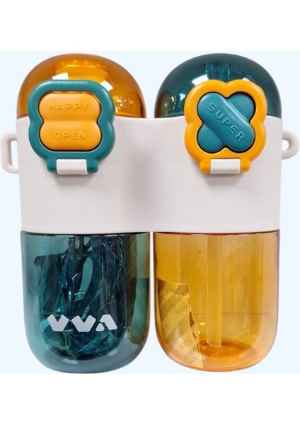 Vagonlife 800 ml Matara Suluk Yeşil- Turuncu 2 Li