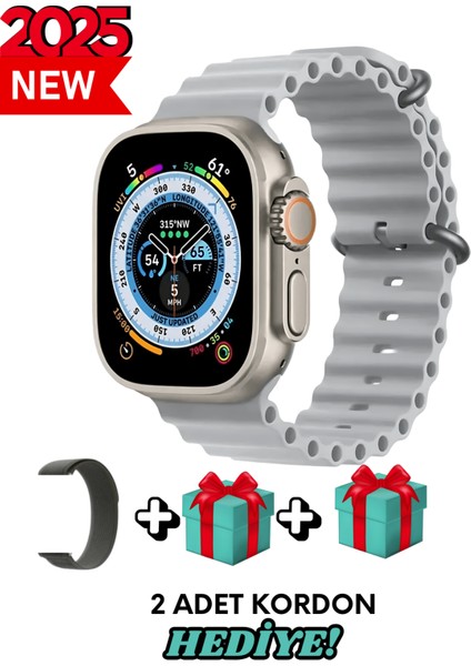 Apple iPhone x Uyumlu Akıllı Saat Watch Ultra2 49MM Kordon Hediyeli - Son Versiyon