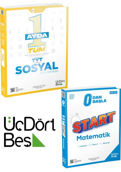 345 - 1 Ayda Tüm Tyt Sosyal Soru Bankası ve 345-TYT-AYT-KPSS Tüm Adaylara Start Matematik