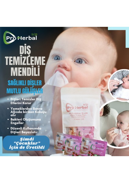 Çocuk Diş Temizleme Mendili – Çilek Aromalı Bitkisel Mendil fırsatları