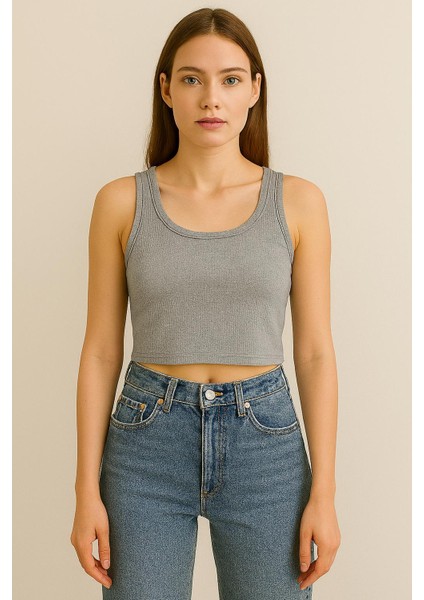Kadın Kaşkorse Geniş Askılı Crop
