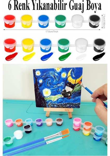 Guaj Boya 3 ml 6 Renk 10 Paket Mini Küçük Guaj Boya Etkinlik Boyama Boyası Su Bazlı Resim Okul Öncesi Kreş Ana Sınıfı fiyatları