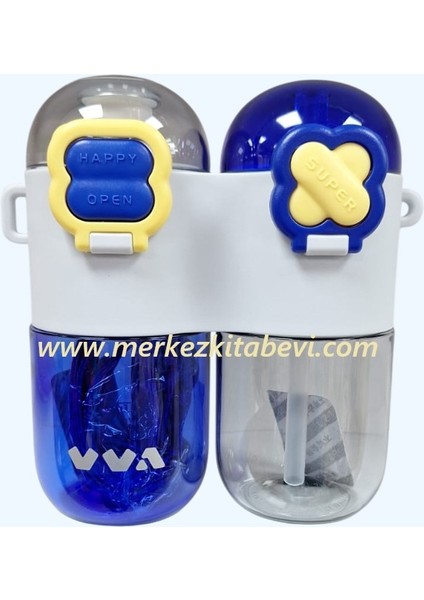 Vagonlife 800 ml Matara Suluk Mavi Sarı 2 Li