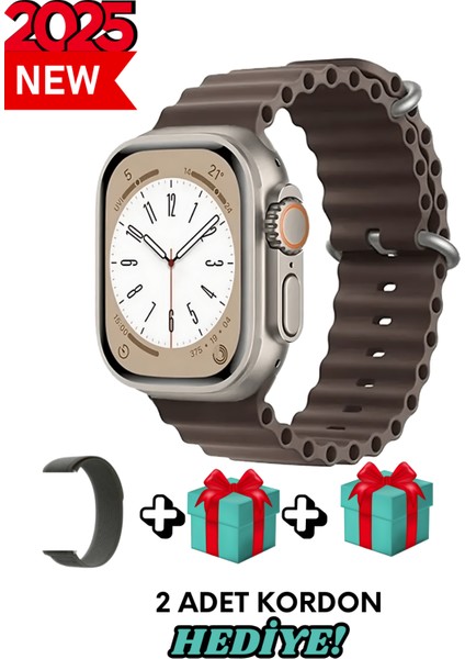 Apple iPhone 11 Pro Max Uyumlu Akıllı Saat Watch Ultra2 49MM Kordon Hediyeli - Son Versiyon