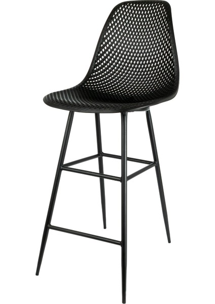 Safir Bar 75 - Bar Sandalyesi 75 cm – Metal Ayaklı Bar Mutfak Ada Kafe Restoran Yüksek Iç Mekân Bistro Otel Sandalyesi