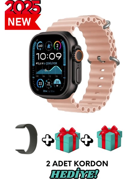 Apple iPhone 8 Plus Uyumlu Akıllı Saat Watch Ultra2 49MM Kordon Hediyeli - Son Versiyon