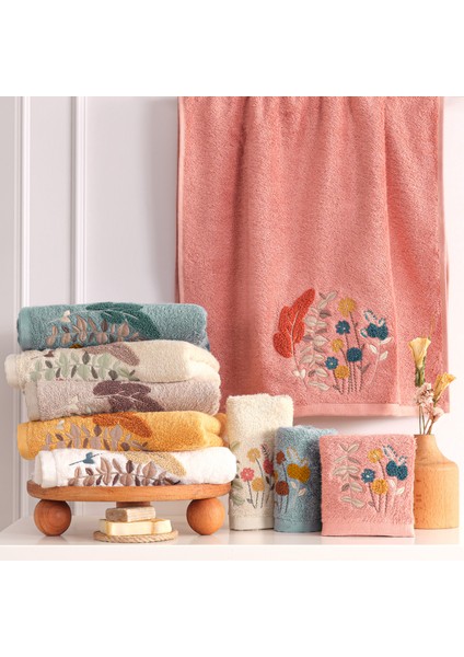 Bonita - %70 Bambu / %30 Pamuk Nakışlı El Havlusu - 6'lı Set 50X90