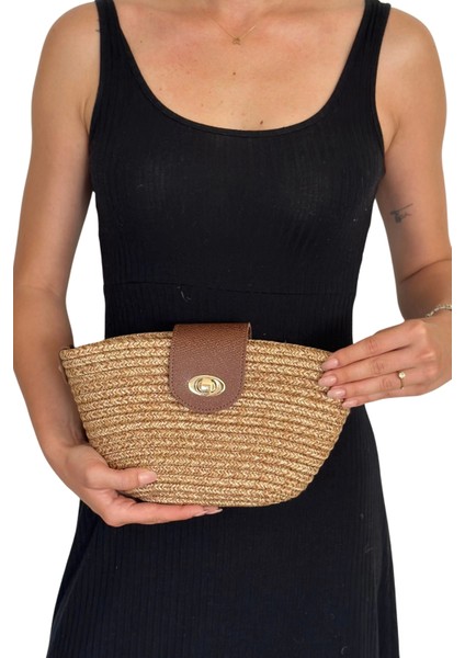 Solana Hasır Clutch Çanta