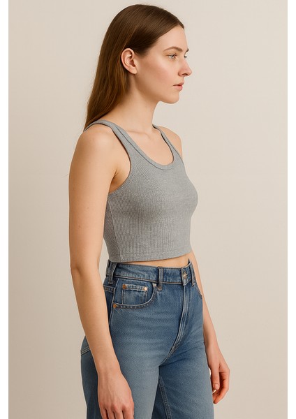 Kadın Kaşkorse Geniş Askılı Crop