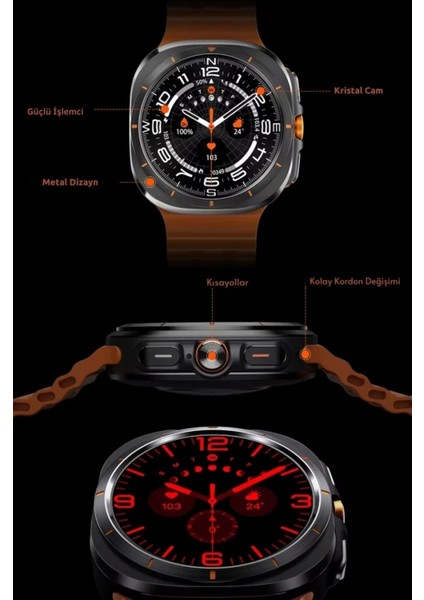 Watch Ultra Reeder S71 Uyumlu Universal Akıllı Saat 1.43 Inç Kordonlu