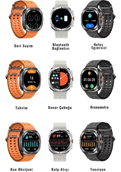 Watch Ultra Reeder S71 Uyumlu Universal Akıllı Saat 1.43 Inç Kordonlu