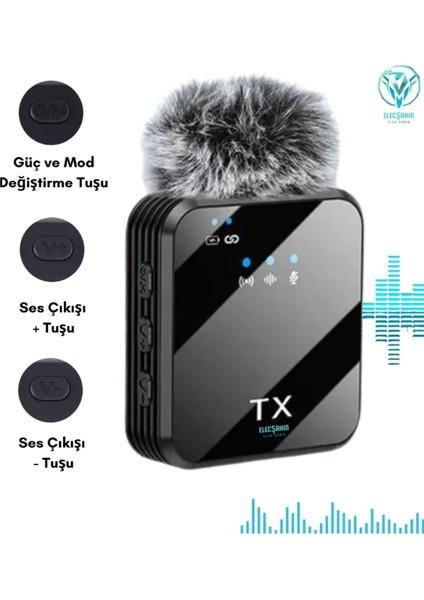 2’Li Kablosuz Yaka Mikrofonu