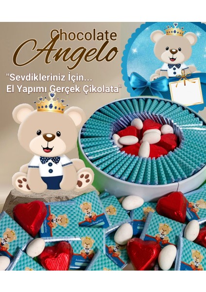 Angelo 500 gr Hediyelik Metal Kutusunda Erkek Bebek Çikolatası fiyatları