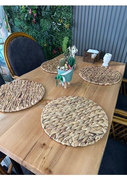 Doğal Su Sümbülü Örgü Amerikan Servis – 35 cm 2'li