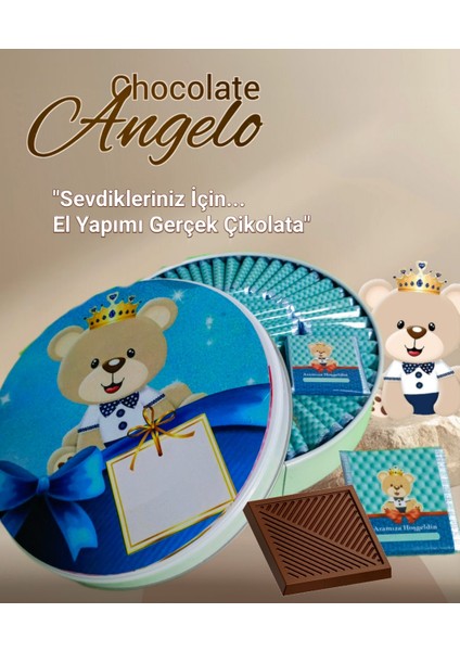 Angelo 70 Li Metal Kutusunda Erkek Bebek Çikolatası