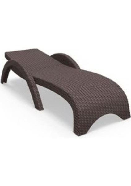 TRK-860 Siesta Fiji Bej Minderli Rattan Desenli Ayarlanabilir Lüks Şezlong