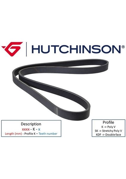 Kanallı Kayıs Bmw F45 F46 F48 F39 Mını F55 F56 F57 F60 Vw Transporter T4 Ford Focus I Transıt Connect Opel Astra J Cıtroen Berlıngo Mıtsubıshı Outlander Lancer Chevrolet Cruze