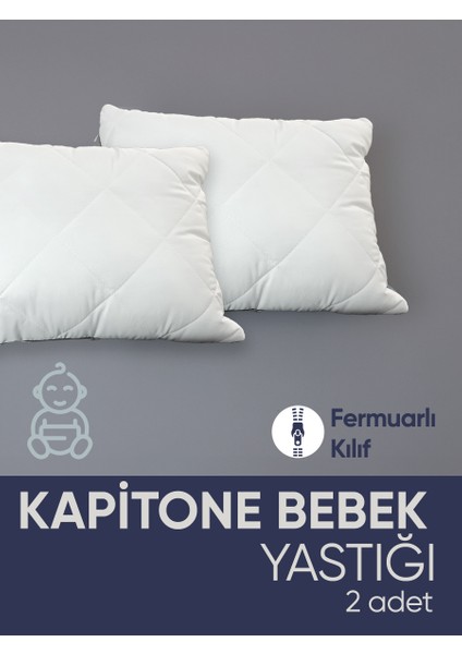 2 'li Kapitone Bebek Yastığı, Dış Kılıflı İç Yastıklı, Bebe Yastık