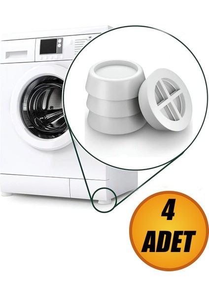 Çamaşır Bulaşık Makinası Beyaz Eşya Titreşim Önleyici Yükseltici Ayağı Altlığı Ayakları 4 Adet