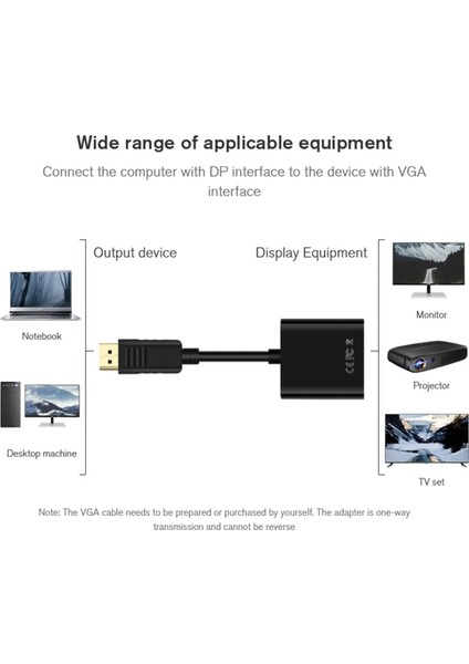 Displayport Dp VGA Adaptör Kablosu Erkek Dp Erkek VGA Dönüştürücü Pc Dizüstü Hdtv Monitör Için 1080P 3D Full Hd Görüntü Çevirici Cabble