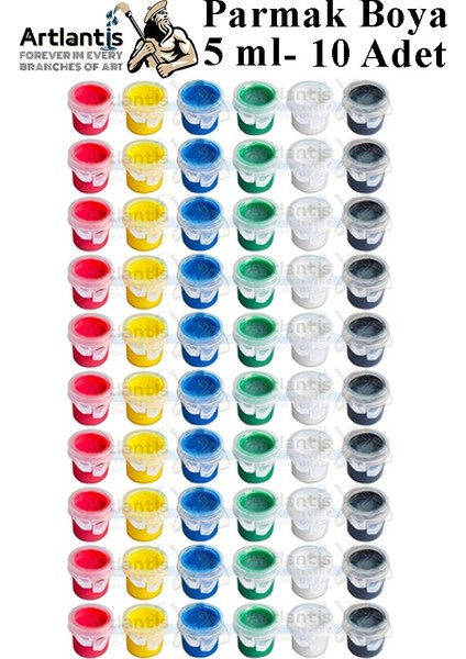 Parmak Boya 5 ml 6 Renk 10 Paket Mini Küçük Parmak Boya Etkinlik Boyama Boyası Su Bazlı Resim Okul Öncesi Kreş Anasınıfı