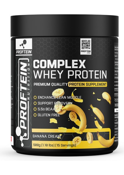 Whey Complex Protein 500G 15 Servis Muz Aromalı