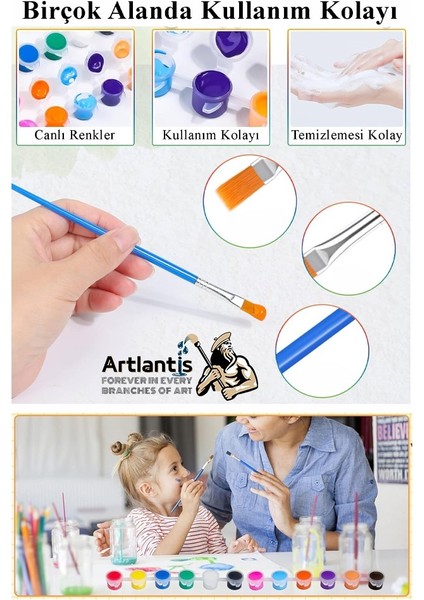 Akrilik Boya 3 ml 6 Renk Resim Fırçası 5 Paket Mini Küçük Akrilik Boya Taş Ahşap Seramik Tuval Alçı Tuval Etkinlik fırsatları