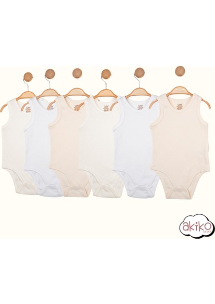 6'lı Bebek Badi Atlet Sıfır Kol, %100 Organik Kumaş Unisex Yeni Doğan Bebek Giyim , Erkek Bebek Giyim , Kız Bebek Giyim