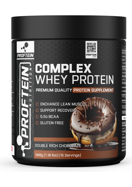 Whey Complex Protein 500 gr 15 Servis Çikolata Aromalı