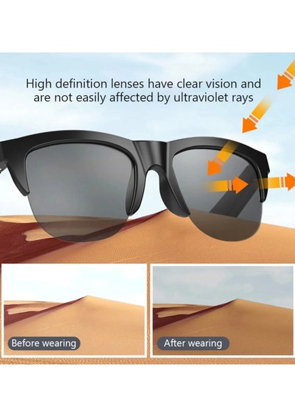 Bluetoothlu Güneş Gözlüğü Kablosuz Işık Geçirmez Akıllı Gözlük Dokunmatik Çift Hoparlörlü fiyatları