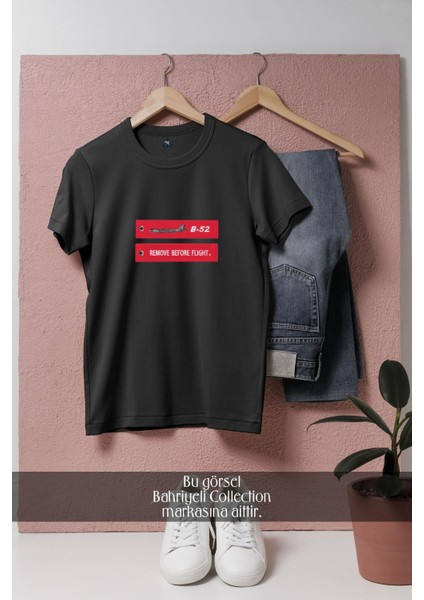 Oversize B 52 Bombardıman Uçağı Tasarımlı Unisex T-Shirt
