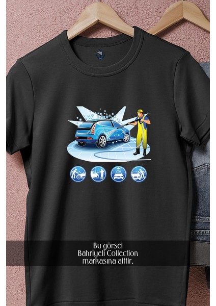 Oversize Car Wash Cartoon Illustration Tasarımlı Unisex T-Shirt fiyatları