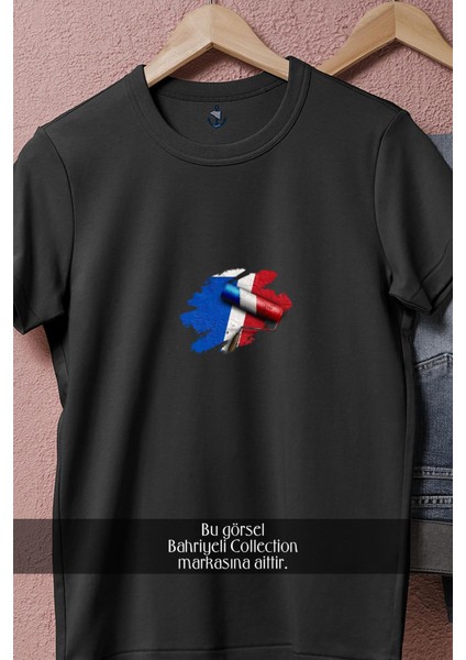Oversize Fransa Bayrağı Tasarımlı Unisex T-Shirt fiyatları