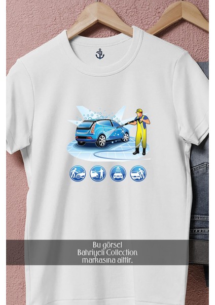 Oversize Car Wash Cartoon Illustration Tasarımlı Unisex T-Shirt fiyatları