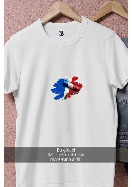 Oversize Fransa Bayrağı Tasarımlı Unisex T-Shirt fiyatları