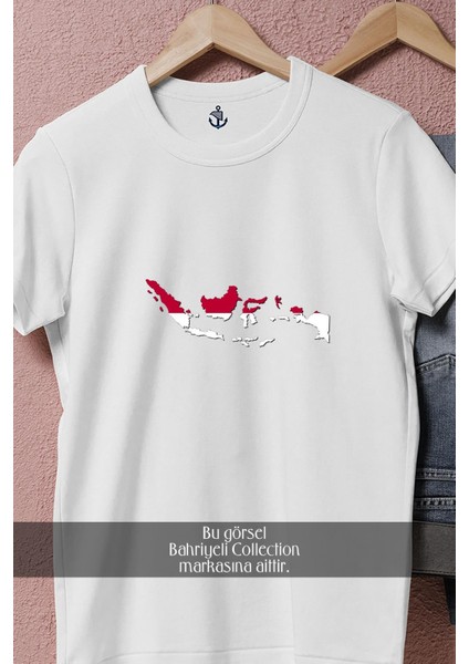Oversize Endonezya Haritası Tasarımlı Unisex T-Shirt fiyatları