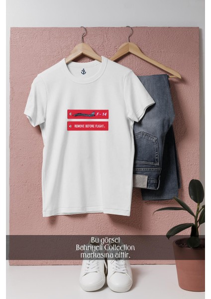 Oversize F-14 Remove Before Flight Savaş Uçağı Tasarımlı Unisex T-Shirt